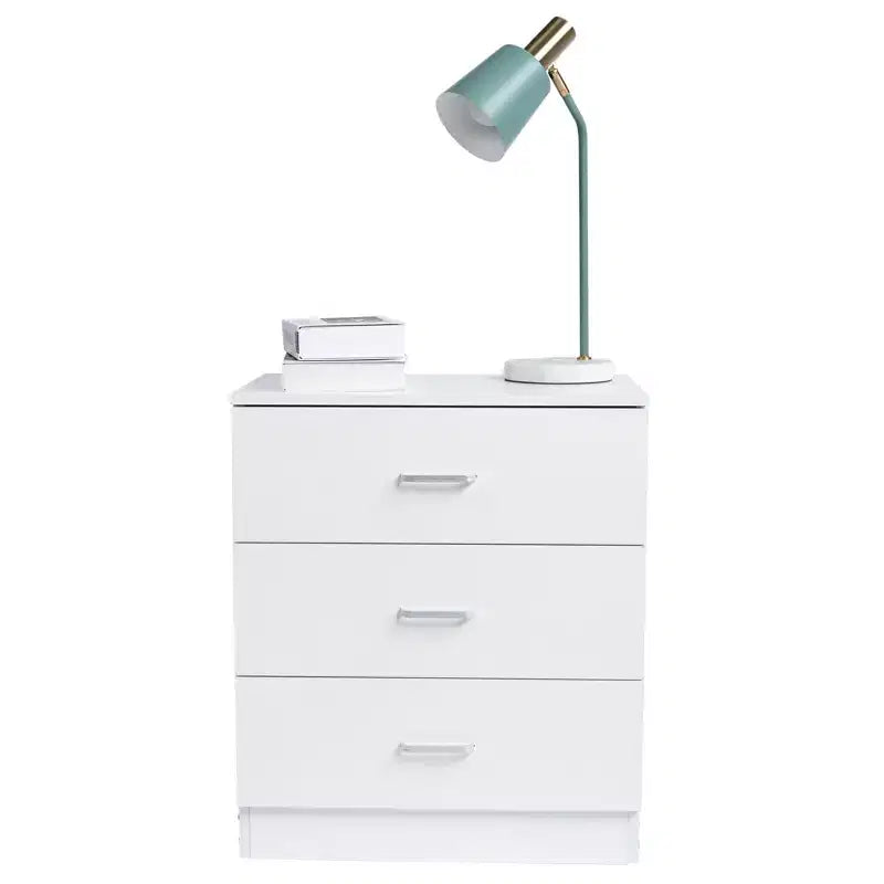 Commode Karl Home à 3 tiroirs en panneaux de particules blancs de 56 cm de large
