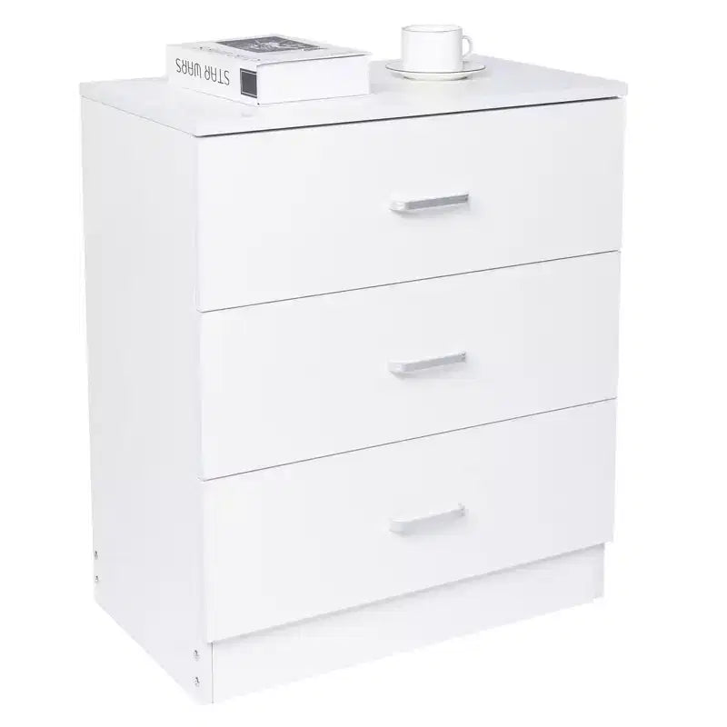 Commode Karl Home à 3 tiroirs en panneaux de particules blancs de 56 cm de large