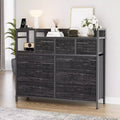9 Drawers Dresser for Bedroom, Chest of Drawers with Fabric Bins, TV Stand Furniture, Clothing Storage Organizer for Living Room Hallway Bedroom