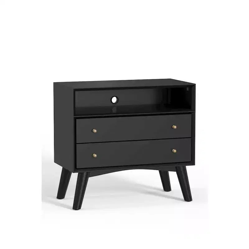 Alpine Furniture,Grande table de chevet Flynn, noire