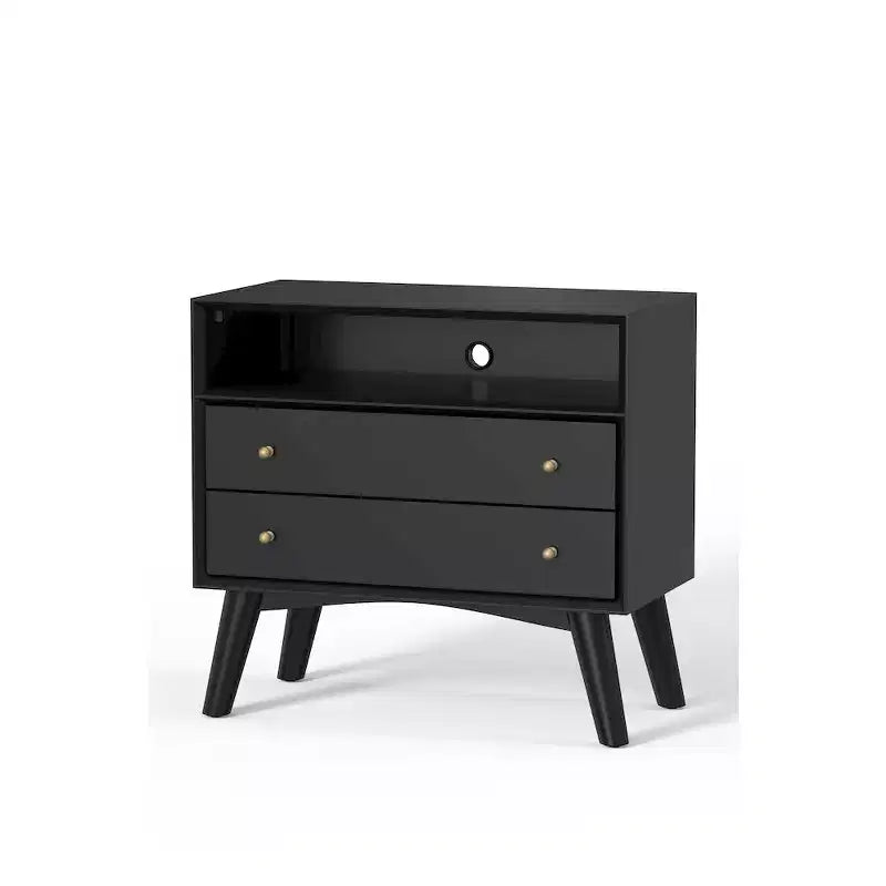 Alpine Furniture,Grande table de chevet Flynn, noire