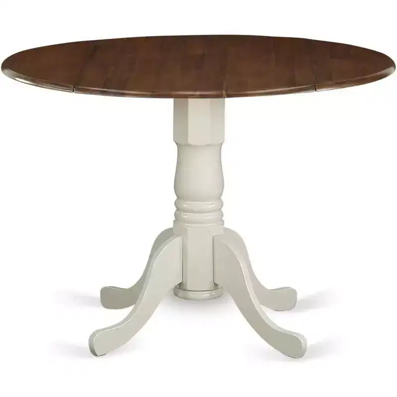 Table de salle à manger HomeStock en bois d'acacia avec texture bois et deux rallonges de 9 pouces