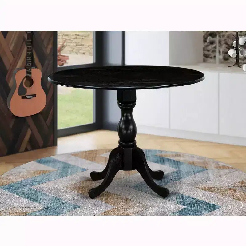 Table de salle à manger HomeStock en bois d'acacia avec texture bois et deux rallonges de 9 pouces
