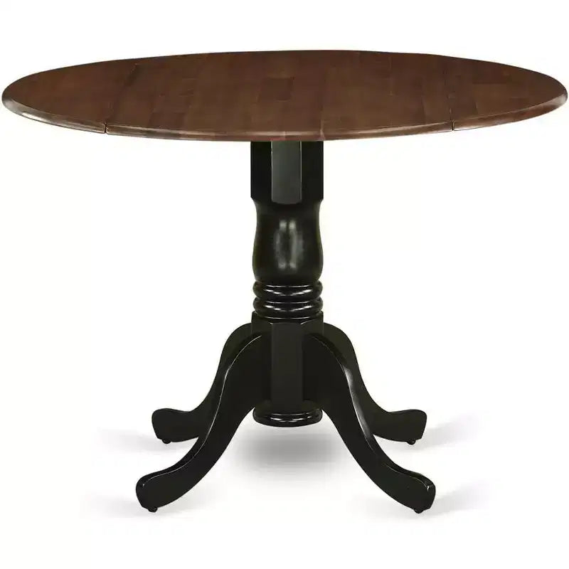 Table de salle à manger HomeStock en bois d'acacia avec texture bois et deux rallonges de 9 pouces
