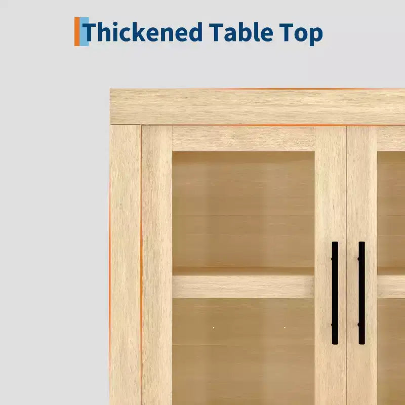 Buffet de salle à manger 70,8 po, meuble d'appoint moderne du milieu du siècle avec 4 portes, console multimédia en bois pour cuisine, brun