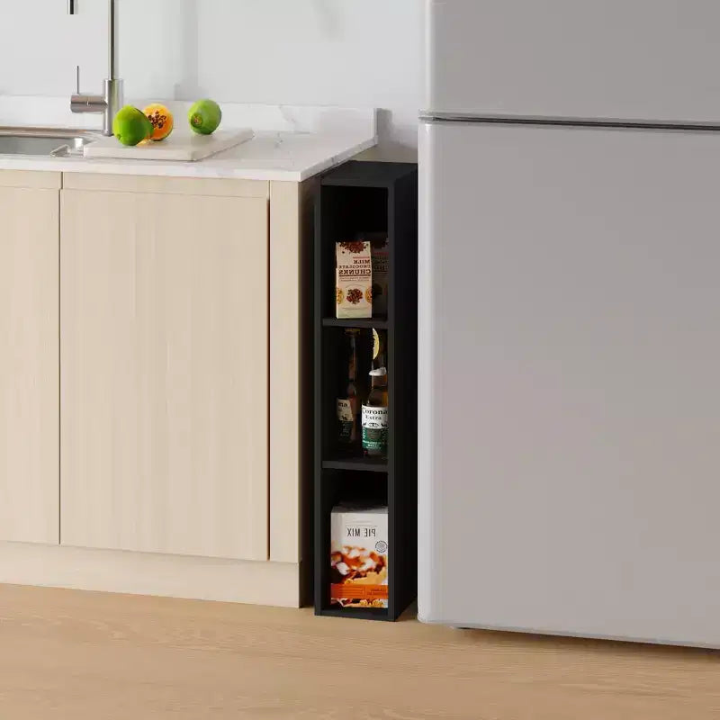 HOMLUX Bibliothèque à 3 niveaux peu encombrante avec étagères de rangement ouvertes et réglables pour placard, chambre à coucher