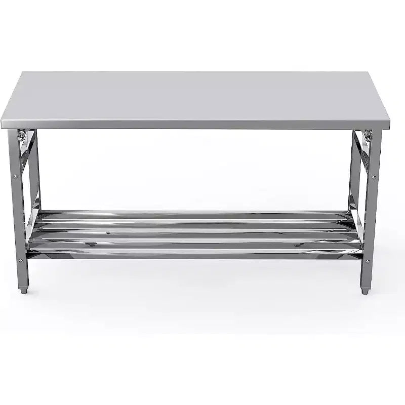Table de travail Acekool 60 en acier inoxydable de qualité commerciale, îlot de préparation pliable certifié NSF avec étagère inférieure réglable pour cuisine et atelier