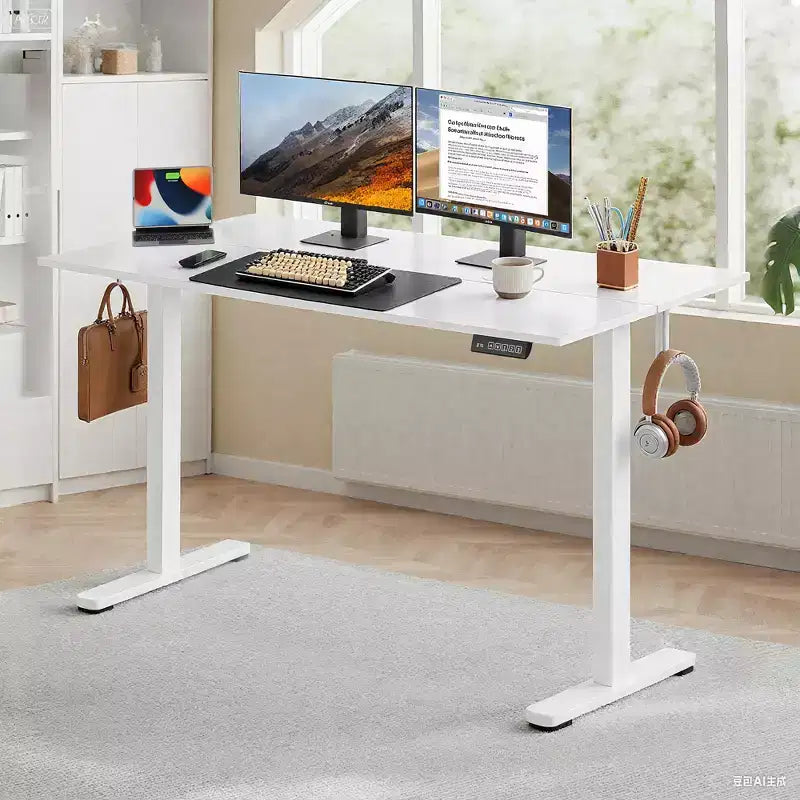 GALAXHERO Bureau électrique debout 140 x 70 cm, hauteur réglable assis-debout avec 3 préréglages de mémoire, bureau d'ordinateur ergonomique pour bureau à domicile