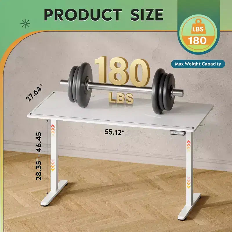 GALAXHERO Bureau électrique debout 140 x 70 cm, hauteur réglable assis-debout avec 3 préréglages de mémoire, bureau d'ordinateur ergonomique pour bureau à domicile