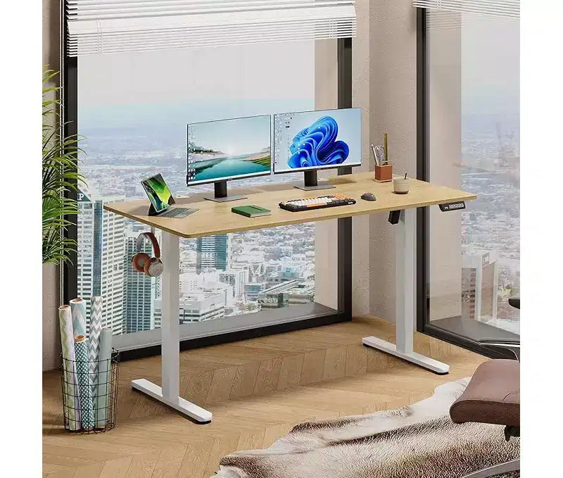 GALAXHERO Bureau électrique debout 140 x 70 cm, hauteur réglable assis-debout avec 3 préréglages de mémoire, bureau d'ordinateur ergonomique pour bureau à domicile