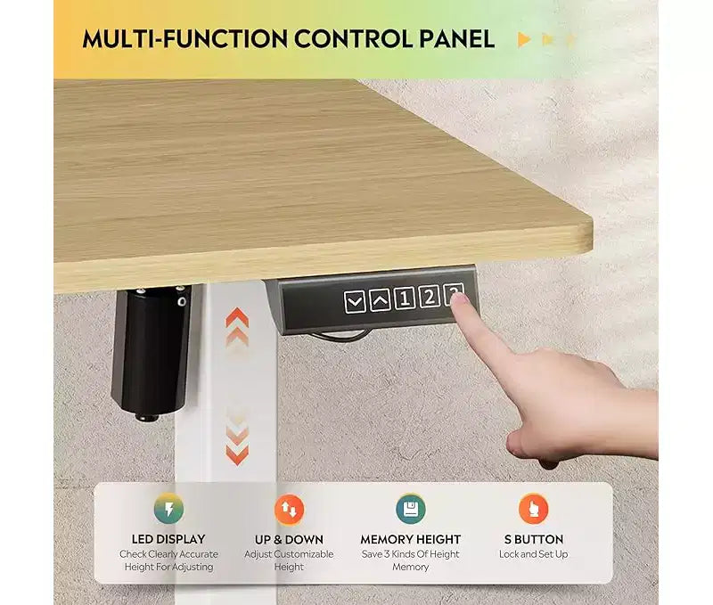 GALAXHERO Bureau électrique debout 140 x 70 cm, hauteur réglable assis-debout avec 3 préréglages de mémoire, bureau d'ordinateur ergonomique pour bureau à domicile