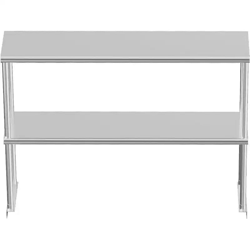 Acekool Étagère supérieure en acier inoxydable 48" à 2 niveaux réglables pour tables de préparation et plans de travail de cuisine