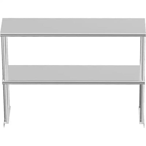 Acekool Étagère supérieure en acier inoxydable 48" à 2 niveaux réglables pour tables de préparation et plans de travail de cuisine