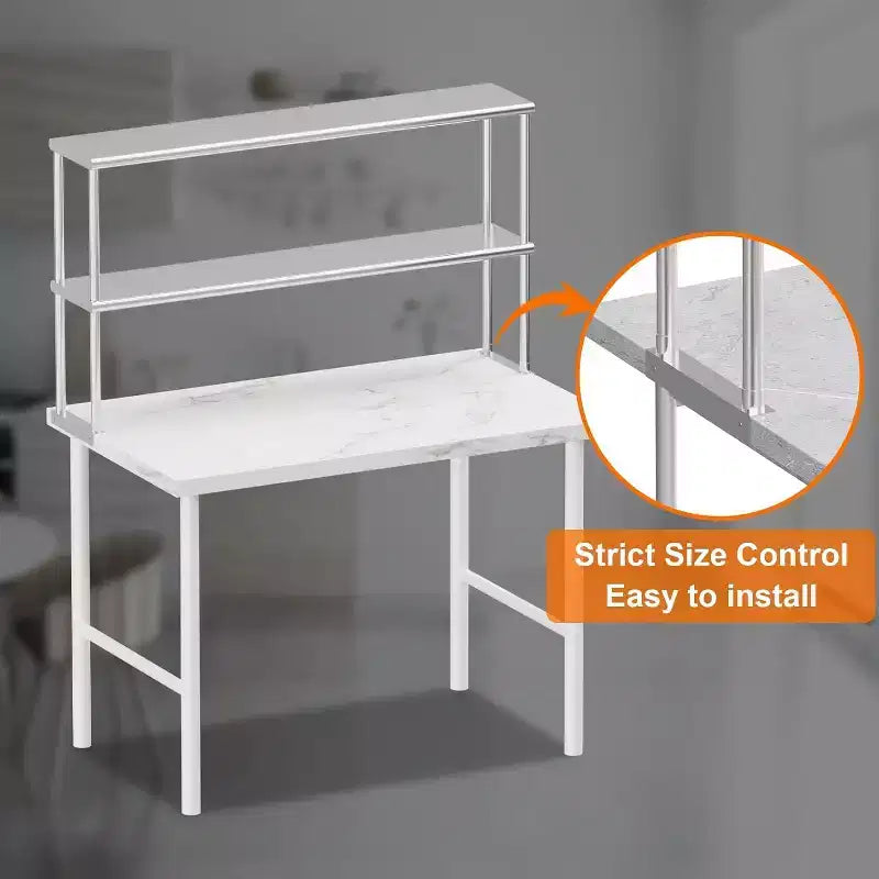 Acekool Étagère supérieure en acier inoxydable 48" à 2 niveaux réglables pour tables de préparation et plans de travail de cuisine
