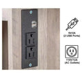 Gray Particle Board Triamine Veneer Iron Feet 2 Drawers 1 Door 2 Shelves Mirror Cabinet Tri-color Dimmable Light Bulb Plug In Dressing Table Set