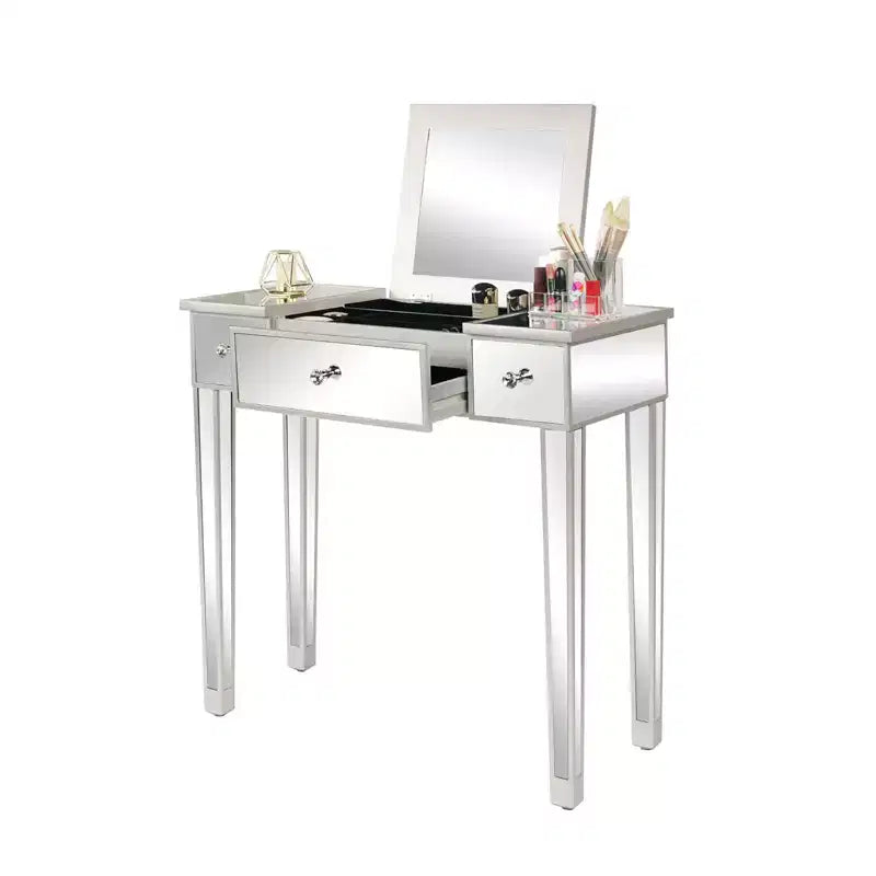 Bureau armoire à dessus en verre Karl Home