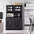 Kitchen Pantry Cabinet with Microwave Stand and Coffee Bar, Freestanding Hutch with Drawers, Doors & Adjustable Shelves