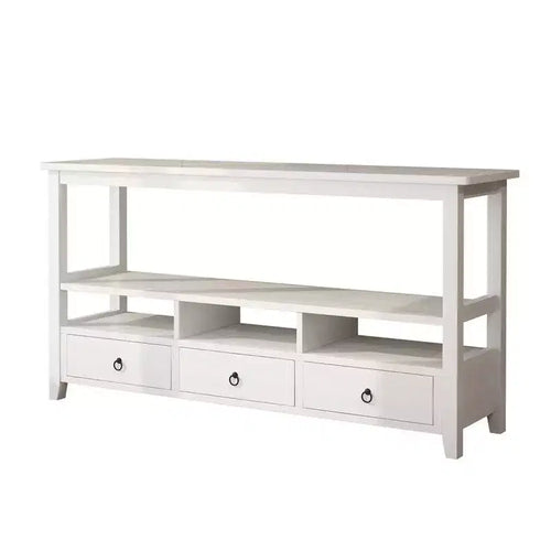 4 Layers 3 Drawers 3 Compartments Density Board 146.8*35.6*76.2cm White Entrance Table