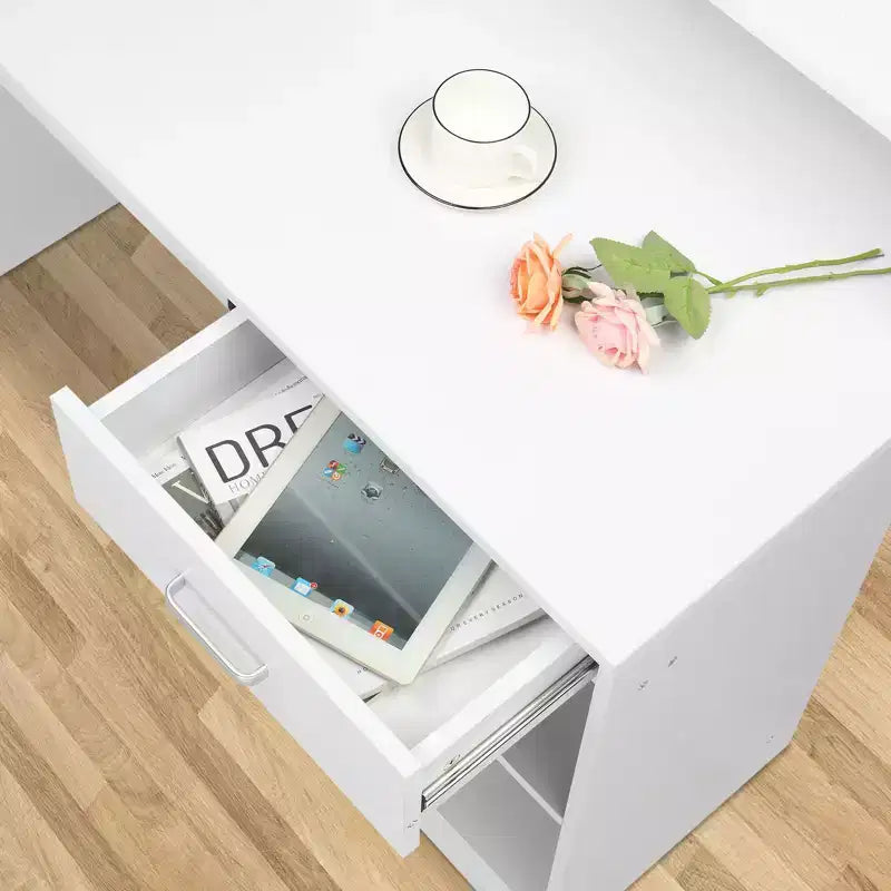 Bureau d'ordinateur moderne Karl avec rangement et étagère réglable pour le bureau à domicile et le jeu