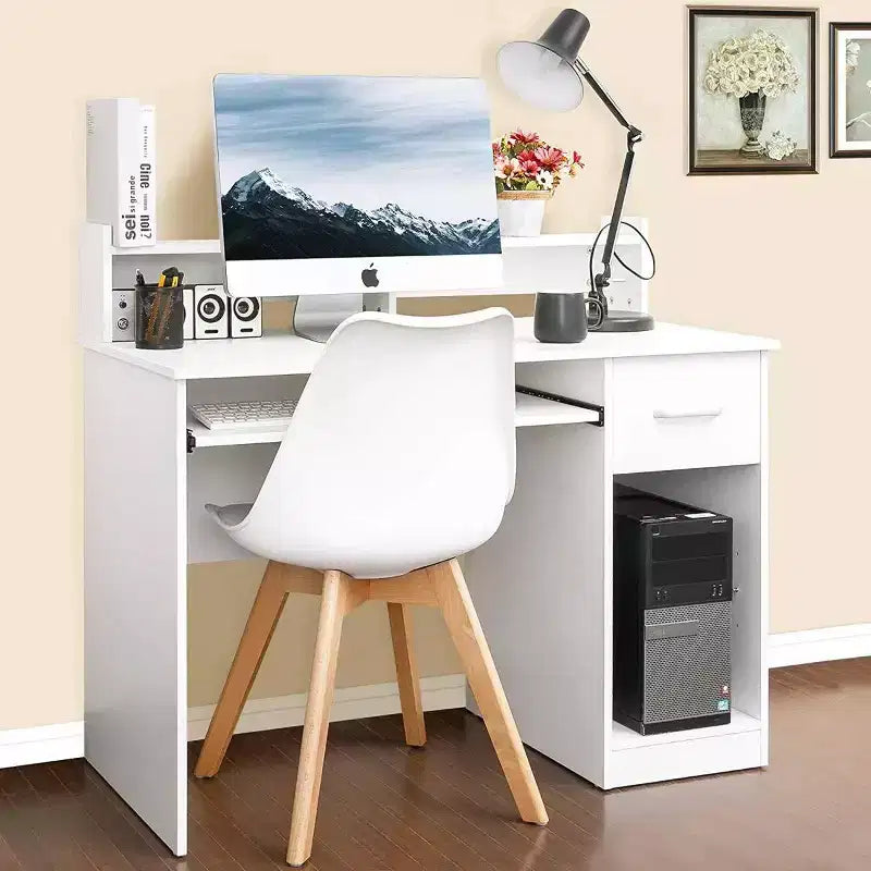 Bureau d'ordinateur moderne Karl avec rangement et étagère réglable pour le bureau à domicile et le jeu