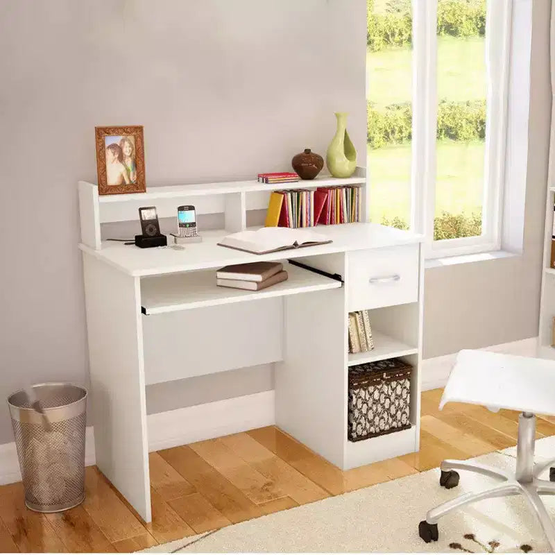 Bureau d'ordinateur moderne Karl avec rangement et étagère réglable pour le bureau à domicile et le jeu