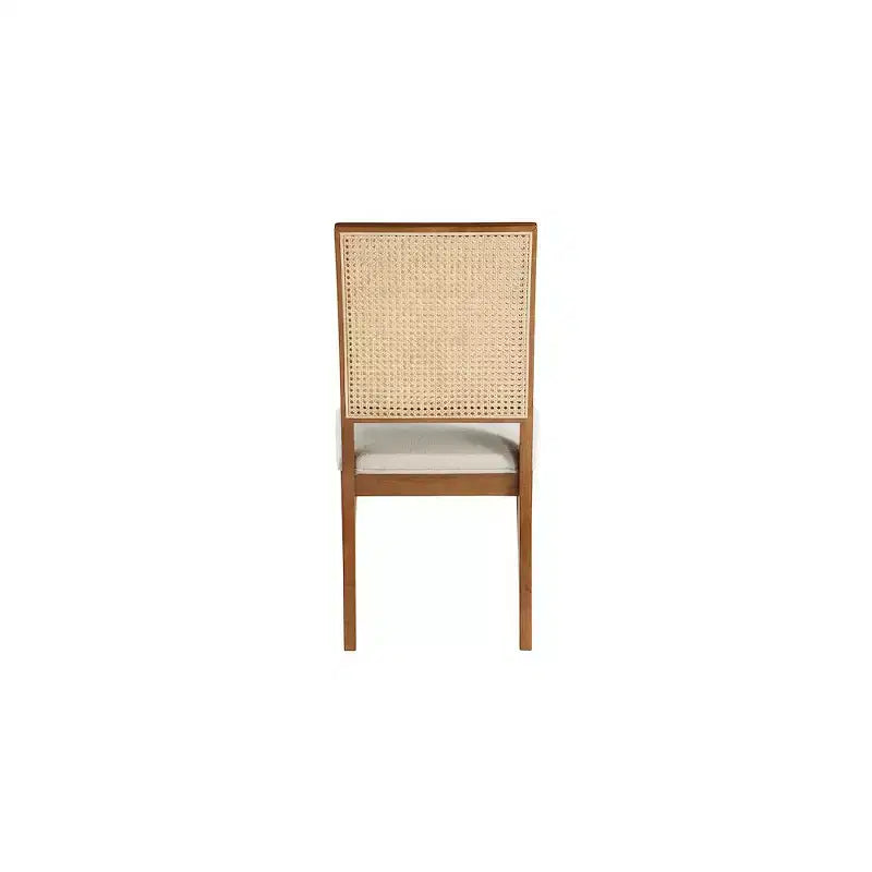 Meridian Furniture, Chaise de salle à manger Butterfly en tissu texturé lin crème, lot de 2