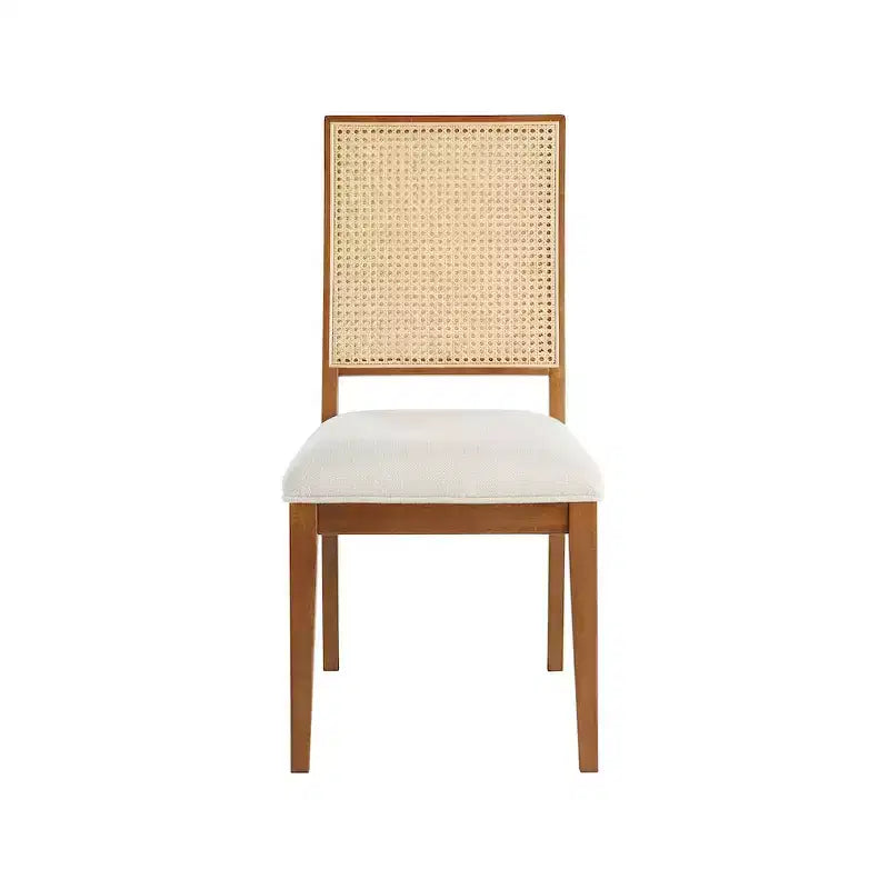 Meridian Furniture, Chaise de salle à manger Butterfly en tissu texturé lin crème, lot de 2