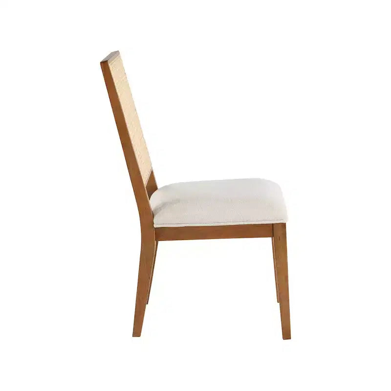 Meridian Furniture, Chaise de salle à manger Butterfly en tissu texturé lin crème, lot de 2