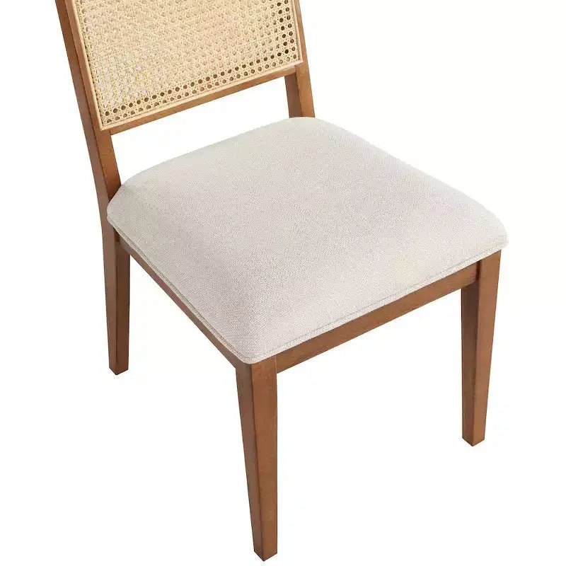 Meridian Furniture, Chaise de salle à manger Butterfly en tissu texturé lin crème, lot de 2