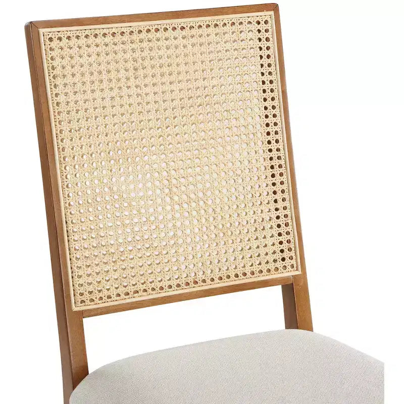 Meridian Furniture, Chaise de salle à manger Butterfly en tissu texturé lin crème, lot de 2