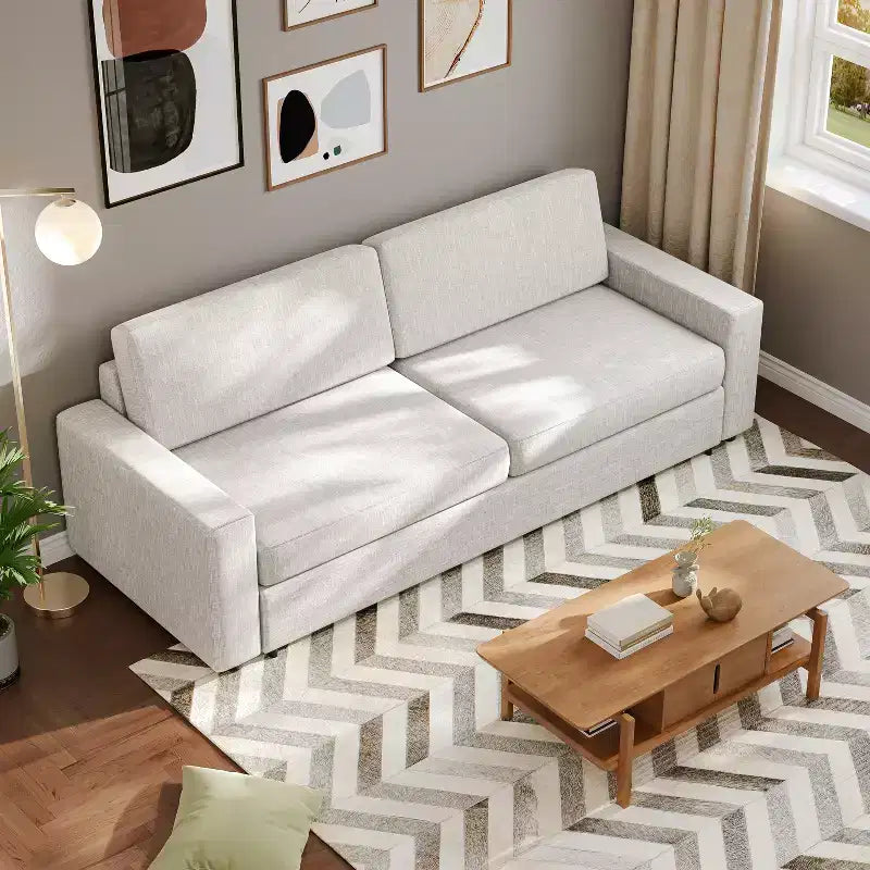 ATJafurn 88.6 Canapé-Lit Convertible, Canapé-Lit Moderne en Tissu Lin, Peu Encombrant pour Appartements, Salons, Chambres, Studios