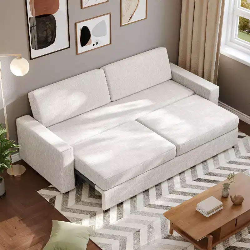 ATJafurn 88.6 Canapé-Lit Convertible, Canapé-Lit Moderne en Tissu Lin, Peu Encombrant pour Appartements, Salons, Chambres, Studios