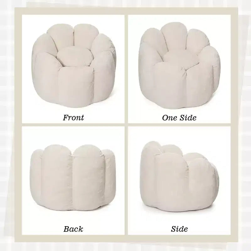 Hommpa Pouf en velours néerlandais en forme de fleur de 90 cm avec mousse à mémoire de forme, siège lounge confortable pour tous les âges