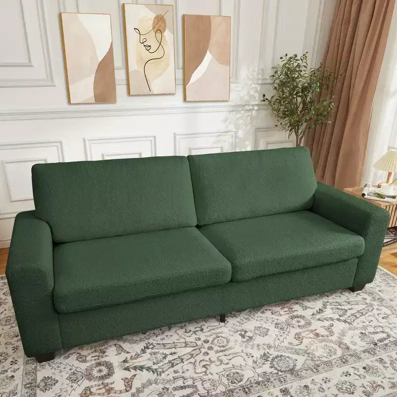 Canapé moderne de 211 cm, canapé 3 places avec accoudoirs larges, canapé profond, canapé rembourré confortable pour salon, chambre, bureau