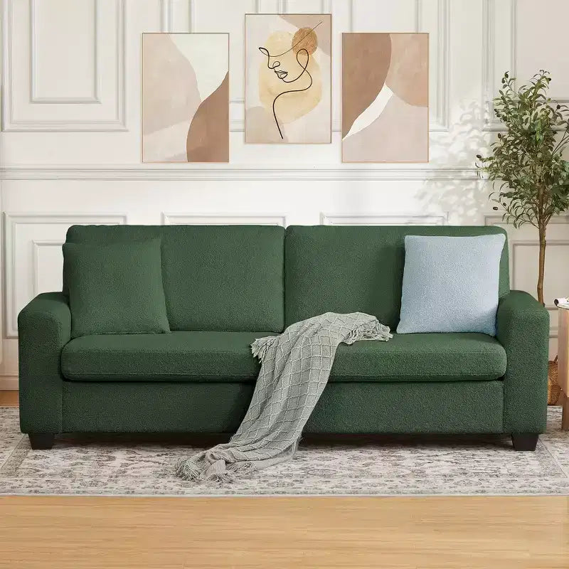 Canapé moderne de 211 cm, canapé 3 places avec accoudoirs larges, canapé profond, canapé rembourré confortable pour salon, chambre, bureau
