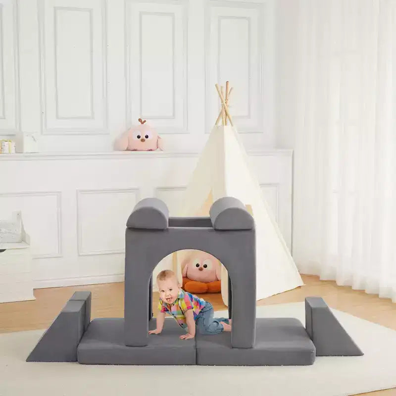 Canapé pour enfants, canapé de jeu modulaire 10 pièces en mousse souple avec piscine à balles pour garçons et filles, canapé sectionnel convertible pour enfant pour chambre à coucher, salle de jeux