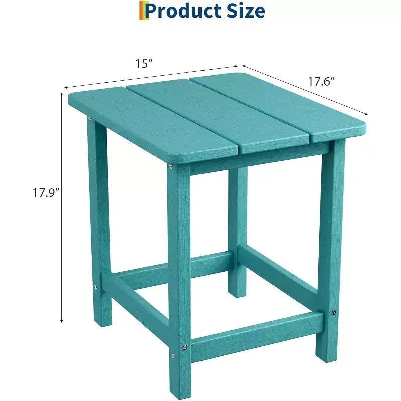 Table d'appoint d'extérieur carrée en PEHD - Table de bout de patio Adirondack durable pour la plage, le porche - Résistante aux intempéries et facile à assembler