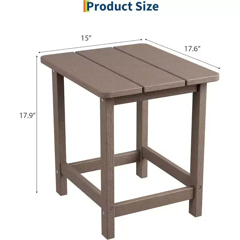 Table d'appoint d'extérieur carrée en PEHD - Table de bout de patio Adirondack durable pour la plage, le porche - Résistante aux intempéries et facile à assembler