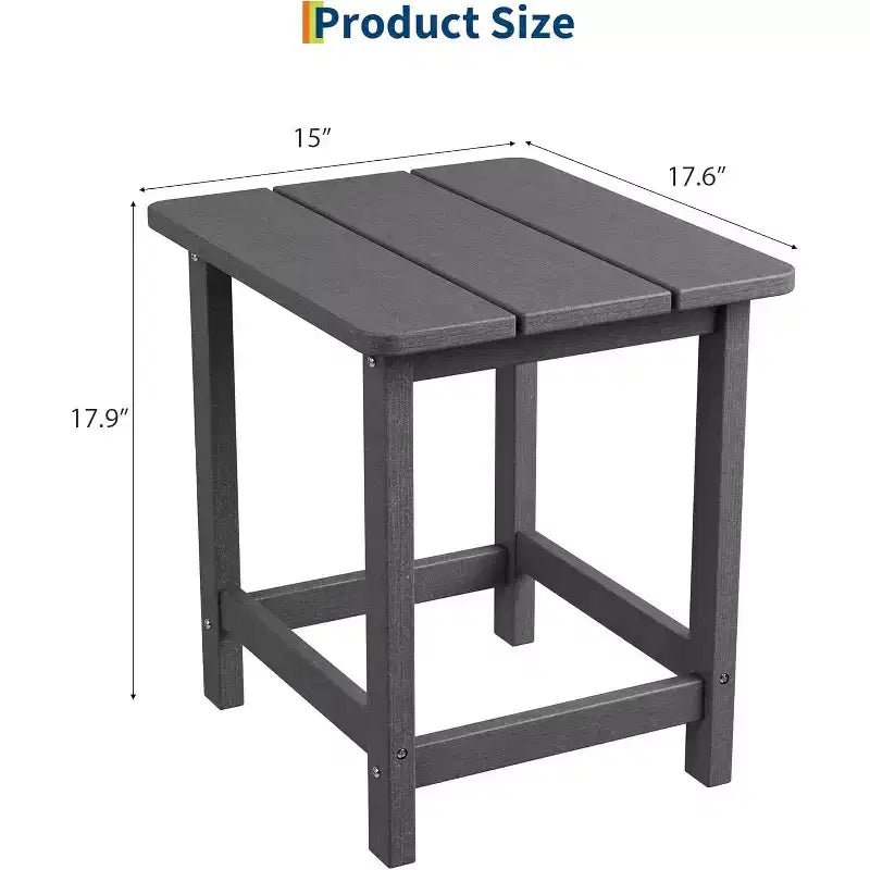 Table d'appoint d'extérieur carrée en PEHD - Table de bout de patio Adirondack durable pour la plage, le porche - Résistante aux intempéries et facile à assembler
