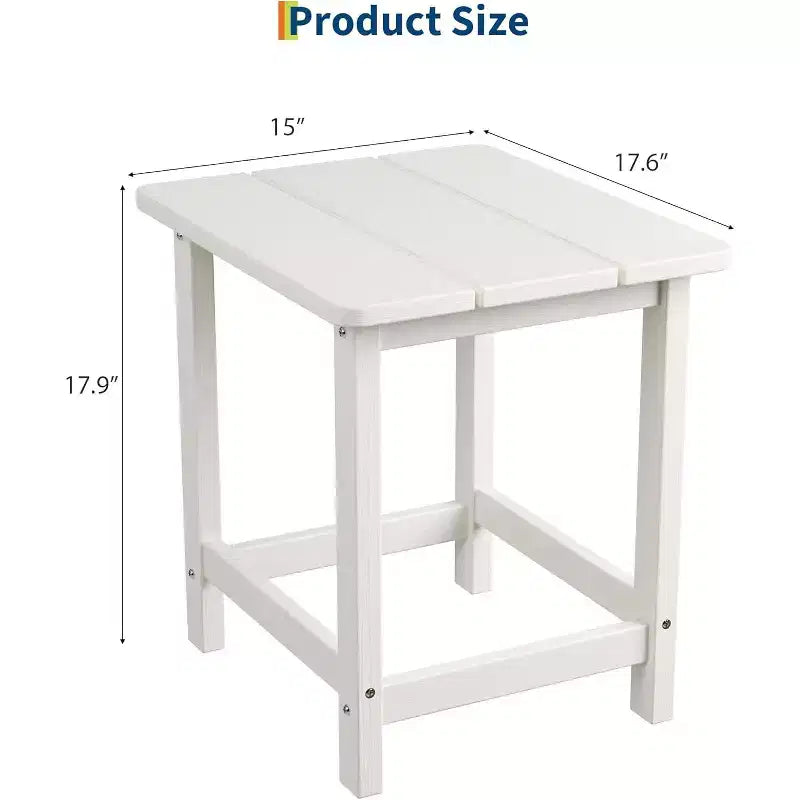 Table d'appoint d'extérieur carrée en PEHD - Table de bout de patio Adirondack durable pour la plage, le porche - Résistante aux intempéries et facile à assembler