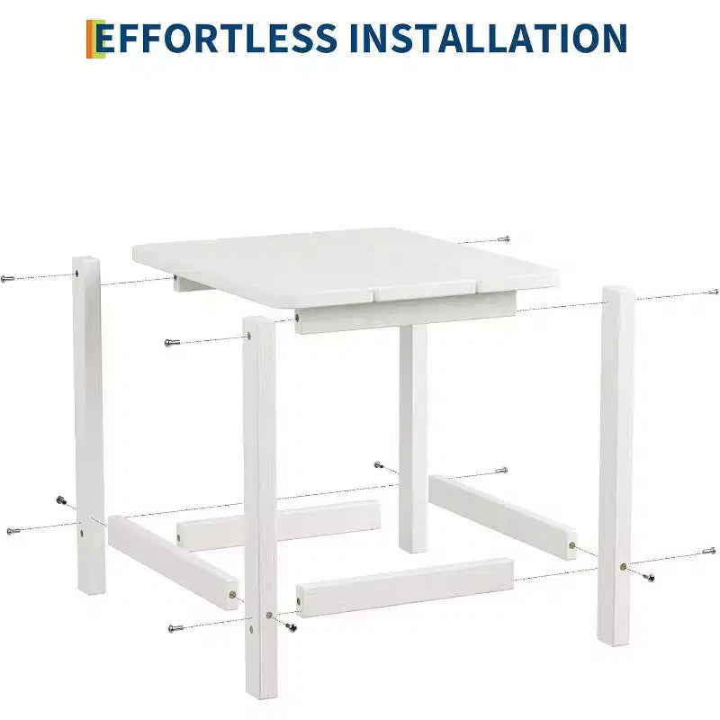 Table d'appoint d'extérieur carrée en PEHD - Table de bout de patio Adirondack durable pour la plage, le porche - Résistante aux intempéries et facile à assembler