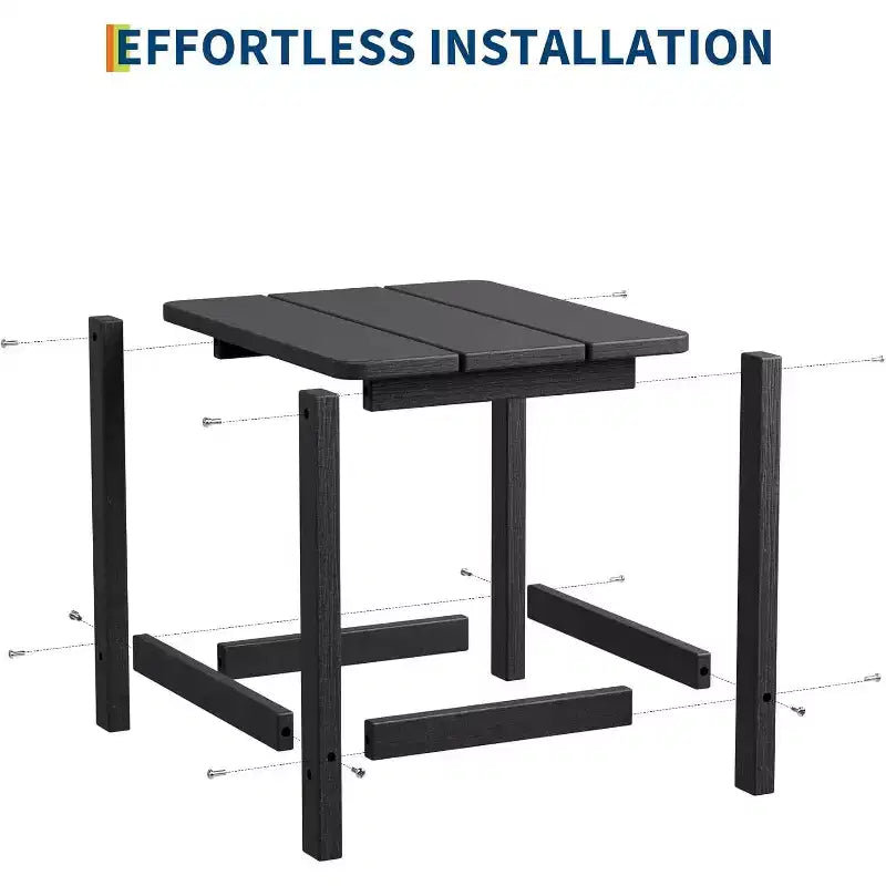 Table d'appoint d'extérieur carrée en PEHD - Table de bout de patio Adirondack durable pour la plage, le porche - Résistante aux intempéries et facile à assembler