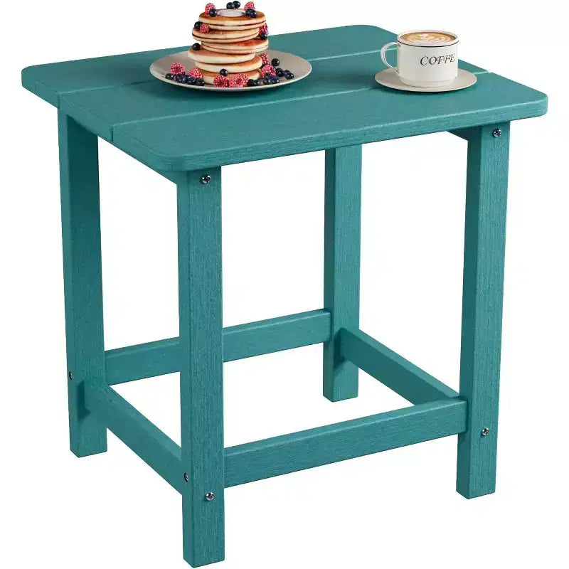 Table d'appoint d'extérieur carrée en PEHD - Table de bout de patio Adirondack durable pour la plage, le porche - Résistante aux intempéries et facile à assembler