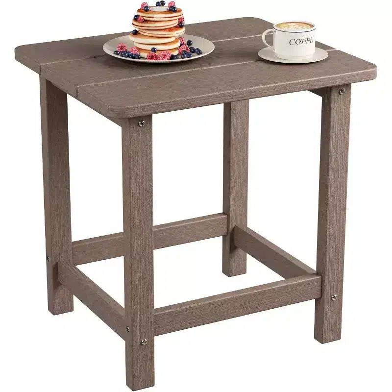 Table d'appoint d'extérieur carrée en PEHD - Table de bout de patio Adirondack durable pour la plage, le porche - Résistante aux intempéries et facile à assembler