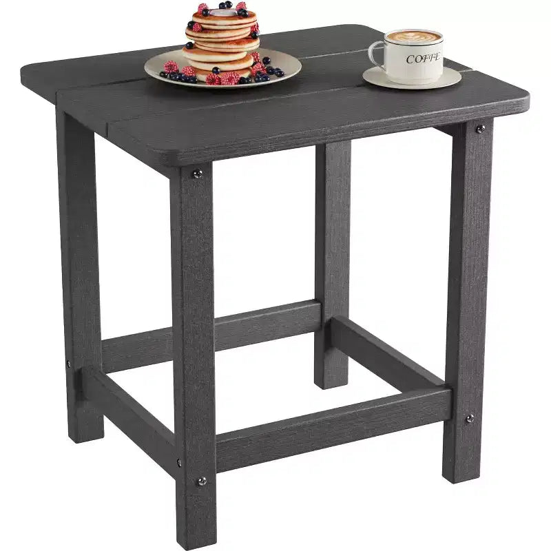 Table d'appoint d'extérieur carrée en PEHD - Table de bout de patio Adirondack durable pour la plage, le porche - Résistante aux intempéries et facile à assembler