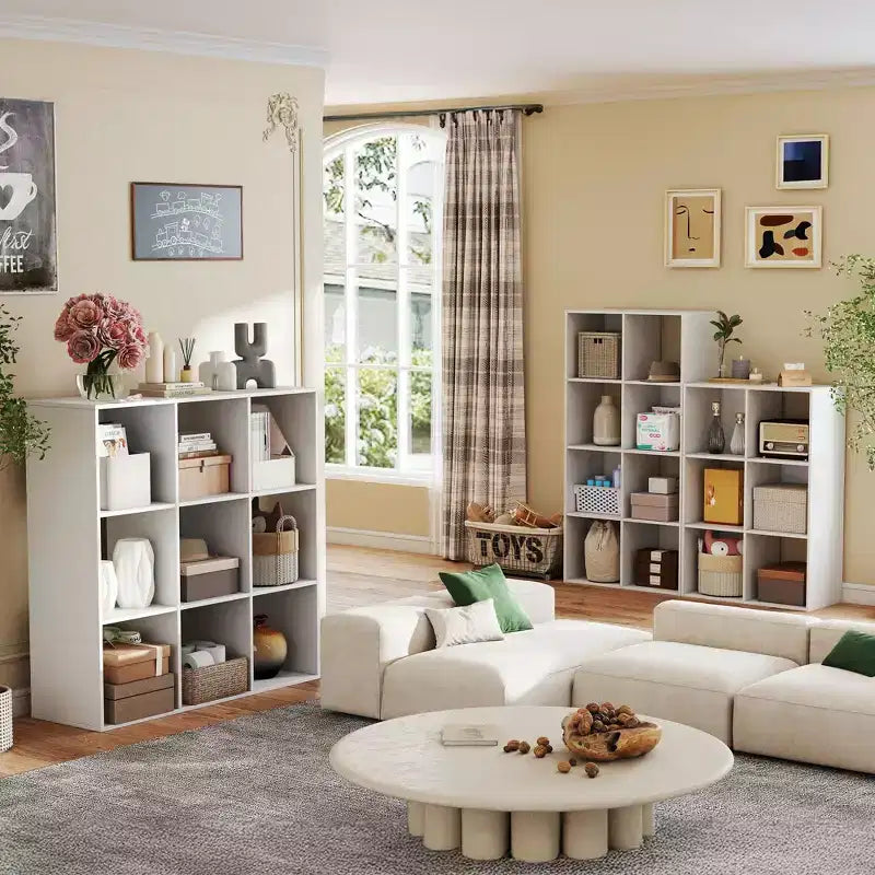 JIONJOY Étagère de rangement 8 cubes avec panneaux arrière amovibles Bibliothèque ouverte extra-longue et robuste de 121,2 cm, Étagère de présentation multi-pièces