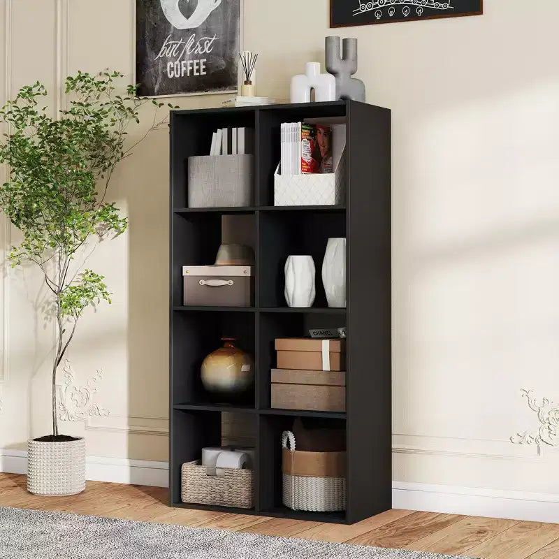 JIONJOY Étagère de rangement 8 cubes avec panneaux arrière amovibles Bibliothèque ouverte extra-longue et robuste de 121,2 cm, Étagère de présentation multi-pièces