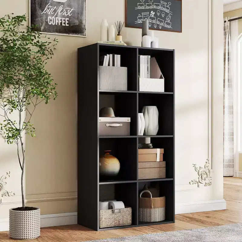JIONJOY Étagère de rangement 8 cubes avec panneaux arrière amovibles Bibliothèque ouverte extra-longue et robuste de 121,2 cm, Étagère de présentation multi-pièces