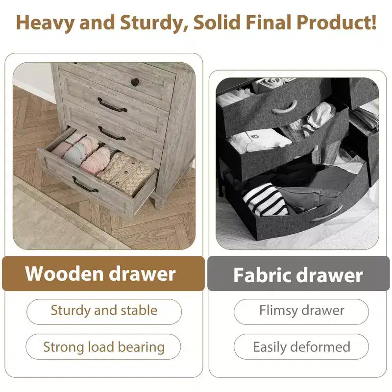 Coolmee 4 Commode de Chambre, Commode Verticale Haute de 88,4 cm avec Grand Rangement, Armoire Autonome en Bois pour Chambre, Salon