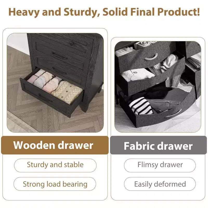 Coolmee 4 Commode de Chambre, Commode Verticale Haute de 88,4 cm avec Grand Rangement, Armoire Autonome en Bois pour Chambre, Salon